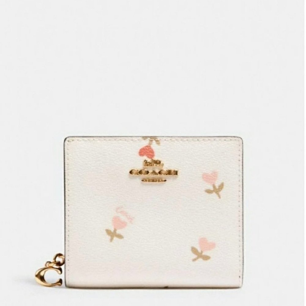 Coach wallet with floral and heart print NWT